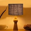 Devansh Grey Jute   Table Lamp With  Wood Natural Base (7X18.25 Inches)-17