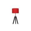 Crystal Red Cotton Floor Lamp with Solid Wood