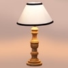 Devansh Multicolor Cotton Table Lamp With Wood Natural Base (10X18 Inches)-33