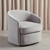 Andean Swivel Solid Wood Accentrel Chair in Grey Colour