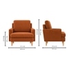 Oliver Boucle Fabric Lounge Chair in Orange Colour