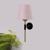 Devansh Metal Electric Wall Light in Black Colour with Grey Shade Count of 1 Light