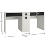 Kristina Twin Study Desk with 3 Drawers and Shuttered Cabinet in Ivory Carbon Black Colour