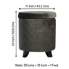 Orlando Solid Wood Storage Ottoman with Removable Lid in Grey Velvet Fabric