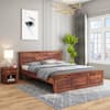 Stainfleld Solid Wood Queen  Size Bed Without Storage (Teak Finish)