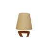 Chloe Brown Wooden Table Lamp with White Jute Lampshade