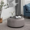 Loofy Ottoman with Strage Color in Grey