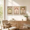 The Castle Decor Mughal Arch Floral Wall Art Set of 3 11x17 Inch