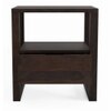 Maple Solid Wood Bedside Table in Walnut Finish