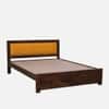 Dhunja Solid Sheesham Wood  King Size  Upholstered  Bed In Provincial Teak Finish