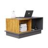 Hexa Engineered Wood Coffee Table With Storage And Open Rack In Slate Grey And Giant Wood