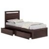 Monarch Solid Wood Single Size Drawer Storage Bed in Walnut Finish