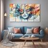 The Castle Decor Abstract Female Portrait Wall Art Set of 5 27x48 Inch