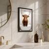 The Castle Decor Funny Highland Cow Taking Shower Wall Art 8x12 Inch (Style 1)
