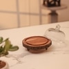 Ireka Homes Vriksha Acacia Wood Cake Stand with Glass Dome