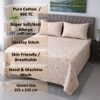Nate Cream Floral 400 TC Cotton Flat Queen Size Bedsheet with 2 Pillow Covers – Threads