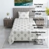 Black And White Floral 330 Tc  Cotton Flat  Single Bed Size Bedsheet With 1 Pillow Cover