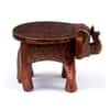 Desert Art Wooden Handpainted Copper Elephant Chowki 6 Inch