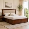 Tarang Solid Wood Comfort Queen Bed Hydraulic Storage Provincial Teak Finish Mattress 60 x 78 Inches