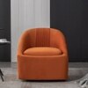 Chrishun Velvet Accent Chair in Orange Colour