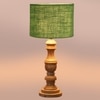 Devansh Green Jute  Table Lamp With  Wood Natural Base (7X17.5 Inches)-17