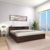 Hideki Goldline Queen Size In Bed Walnut Finish