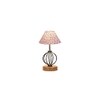 Gracelynn Multicolor cotton Table lamp with Wood & Iron Base