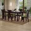 Fabio Solid Wood Dining Chair in Mahogany Finish & Olive Green Colour - Set of 2