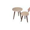 Ethereal Gold Round Nesting Tables with Wooden Legs, Side Tables, Wooden Tables, Living Room Decor by A Tiny Mistake