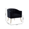 Jella Fabric Accent Chair in Black Colour