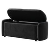 Risibol   Velvet 2 Seater Ottoman Bench with Storage  in Dark Grey Color