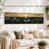Japanese Nihonga Seascape Canvas Wall Art 12 x 46 Inch