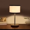 Devansh Multicolor Cotton Table Lamp With  Natural  Wood Base  & Steel Pipe (7X17 Inches)-8