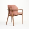 Cotton Solid Wood Dining Chair in Brown Colour