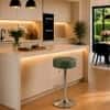 Doe Buck Linon Adjustable Bar Stool in Green Colour with Chrome Base