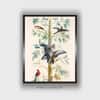 Blue Yellow Small Bird Floral Canvas Wall Prints Canvas Wall Prints Set of 1 Multicolor Matte