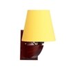 Devansh Solid Wood Electric Wall Light in Yellow Colour with Yellow Shade Count of 1 Light