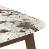 Lunar Alaska Exotic Stone 6 Seater Dining Table with Atlas Dining chair Set