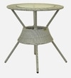 Griffith Wicker Table And Chair Set In White And Black Dual Tone Finish