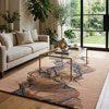 Presto Blue Abstract Hand Tufted Wool Carpet 5X7 Feet