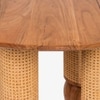 Andaman Baratang Solid Wood Four Seater Round Dining Table in Brown Colour