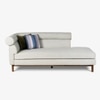 Solace Solid Wood Chaise Sofa in Grey Colour