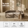 Luxelounge Wood 2-Seater + Ottoman With Upholstery Non Storage Sofa In Beige Colour