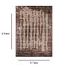 Abstract Brown Wool Silk Handmade Area Rug for Living Room 6x9