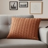Colette Rosy Brown Knitted Cushion Cover  16X16 Inches