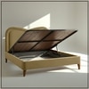 Elaris Curve Comfort Queen Size Bed in velvet With Engineer Wood Frame & Hydraulic Storage