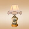 Devansh Off-White Vintage  Cotton Shade Lamp With Wood & Mosaic Glass Base For Decoration/Office/Home/Gifting/Study For Decoration/Office/Home/Gifting/Study
