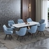 Aeris Ceramic 6 to 8 Seater Extendable Dining Table With Set of 3  Selene Dining Chair