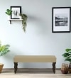 Aarna Sheesham Wood Upholstered Bench In Walnut Finish