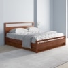Turner Solid Wood Queen  Size Bed With Box Storage (Dark Oak Finish)